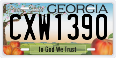 GA license plate CXW1390