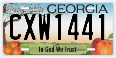 GA license plate CXW1441