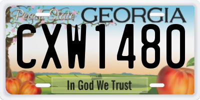 GA license plate CXW1480