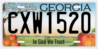 GA license plate CXW1520