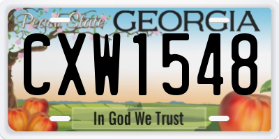 GA license plate CXW1548