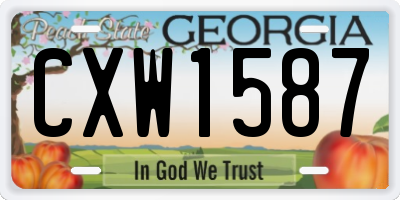 GA license plate CXW1587