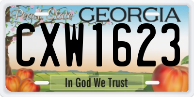 GA license plate CXW1623