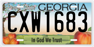 GA license plate CXW1683