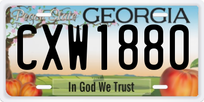 GA license plate CXW1880
