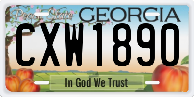 GA license plate CXW1890
