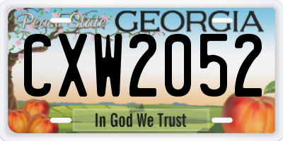 GA license plate CXW2052