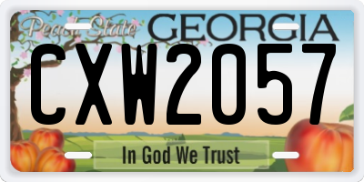 GA license plate CXW2057