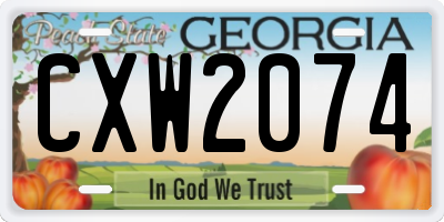 GA license plate CXW2074