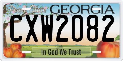 GA license plate CXW2082