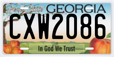 GA license plate CXW2086
