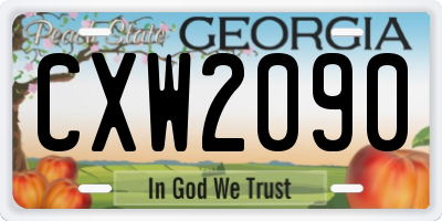GA license plate CXW2090
