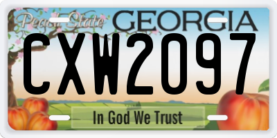 GA license plate CXW2097