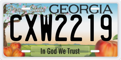 GA license plate CXW2219