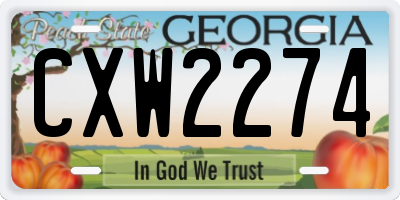 GA license plate CXW2274