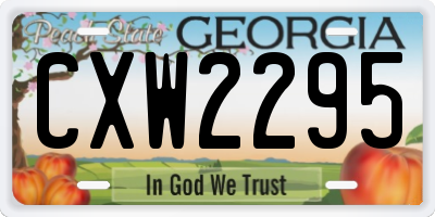 GA license plate CXW2295