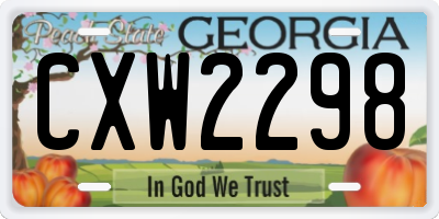 GA license plate CXW2298