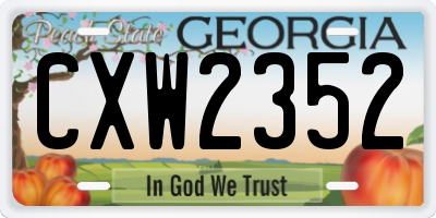GA license plate CXW2352