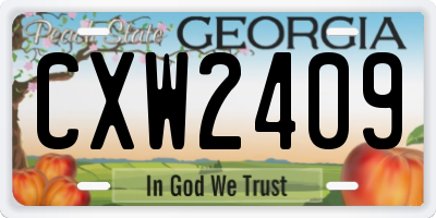 GA license plate CXW2409