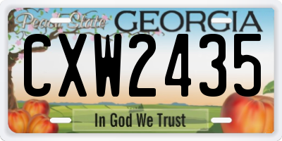 GA license plate CXW2435