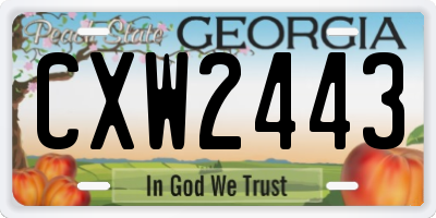 GA license plate CXW2443