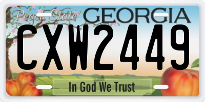 GA license plate CXW2449