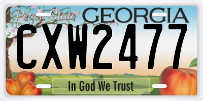 GA license plate CXW2477