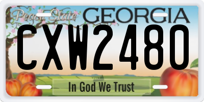 GA license plate CXW2480