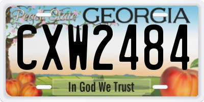 GA license plate CXW2484