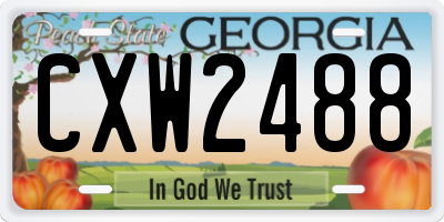 GA license plate CXW2488