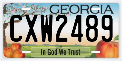 GA license plate CXW2489