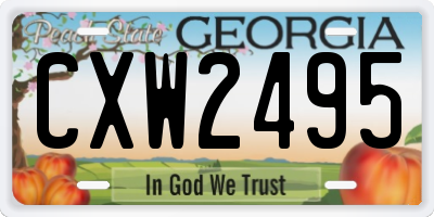GA license plate CXW2495
