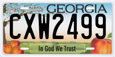 GA license plate CXW2499