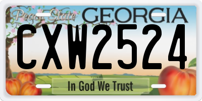 GA license plate CXW2524