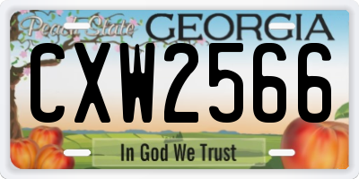 GA license plate CXW2566