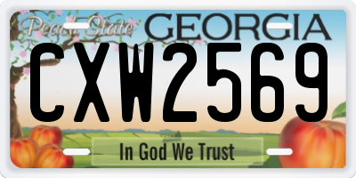 GA license plate CXW2569