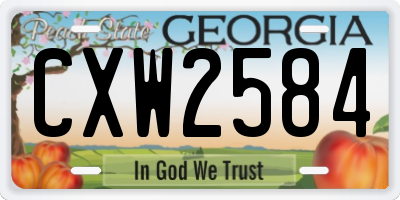 GA license plate CXW2584