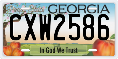 GA license plate CXW2586