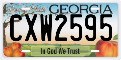 GA license plate CXW2595