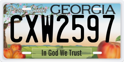 GA license plate CXW2597
