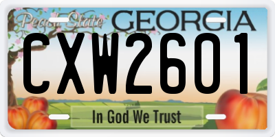 GA license plate CXW2601