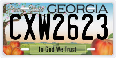 GA license plate CXW2623