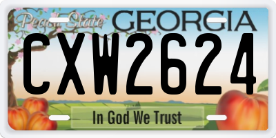 GA license plate CXW2624