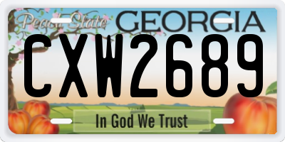 GA license plate CXW2689