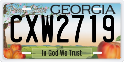 GA license plate CXW2719