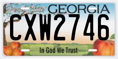 GA license plate CXW2746