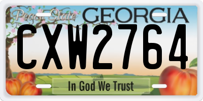 GA license plate CXW2764