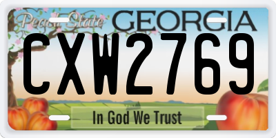 GA license plate CXW2769