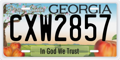 GA license plate CXW2857