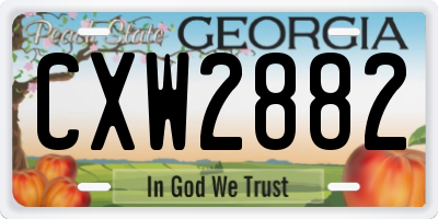 GA license plate CXW2882